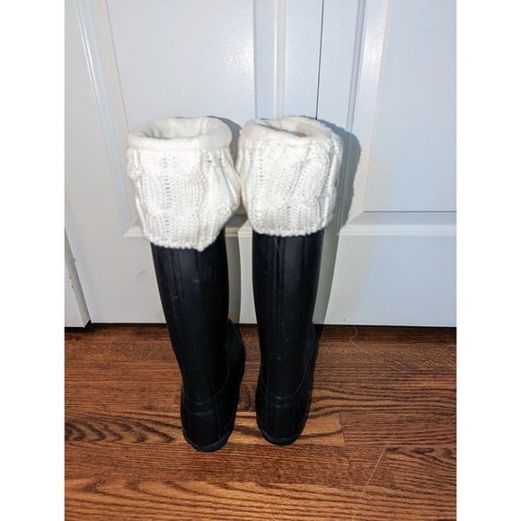 Hunter Black Size 9 Original Tall' Rain Boot with Hunter Socks - Picture 4 of 9